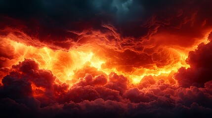 Fototapeta premium Fiery Storm Clouds Dramatic Sky