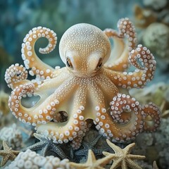 Obraz premium Develop leadership as an octopus, Utilize starfish for coaching, Embrace turtles for responsibility