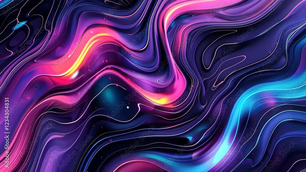 Poster explore a mesmerizing abstract world where vibrant waves of color ripple and flow seamlessly