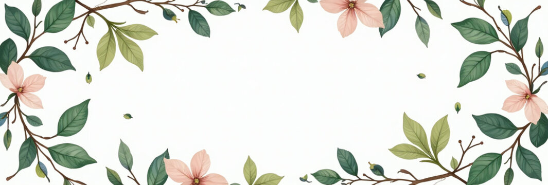 modern wedding invitation features floral design greenery branches elegant vector format rustic