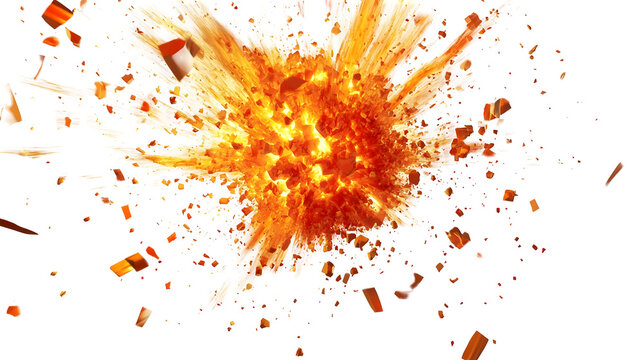 Intense Fiery Explosion Abstract Dramatic Orange Flame Burst Dynamic Impact Background