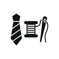 Needle threadNeedle, thread, and tie set tailor and fashion icon in flat style, featuring a sewing needle with thread and a classic necktie, perfect for tailoring a and tie set tailor and fashion icon