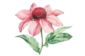 Nostalgic Botanical Print: A Vintage Echinacea Coneflower Illustration, Perfect for Herbal Remedies, Vintage Designs, and Botanical Art Projects. Add a touch of old-world charm to your      