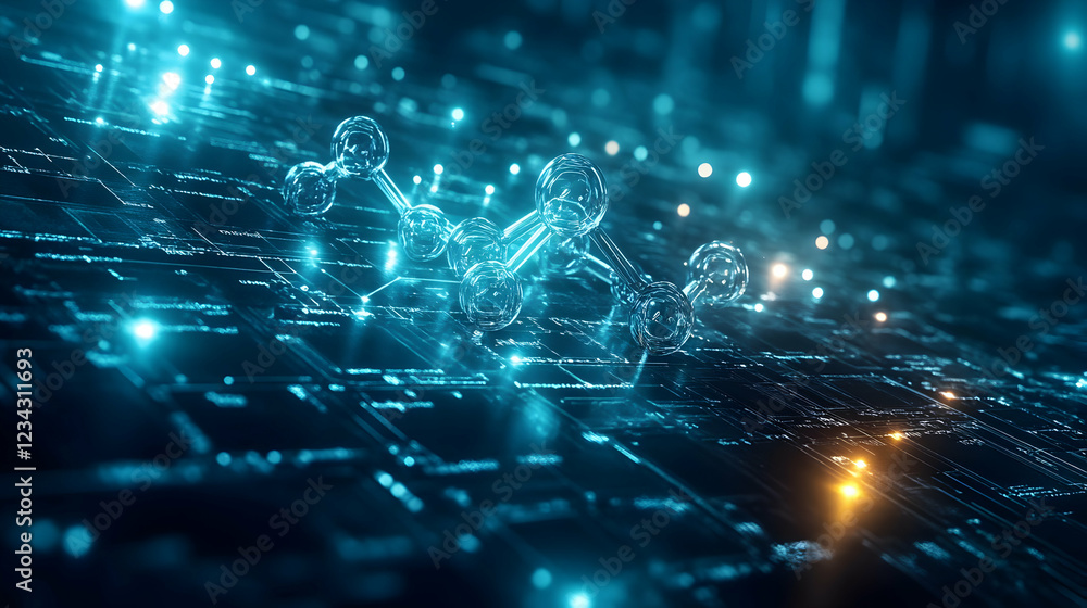 Poster digital molecule network connection