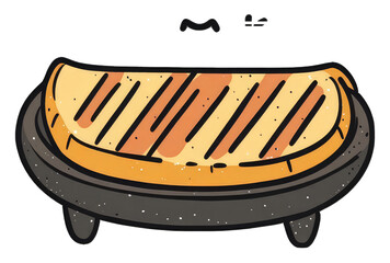 Grilled bread on a small electric griddle