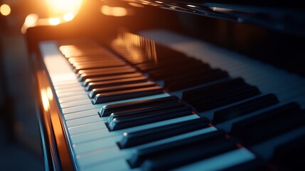 Grand Piano Keys Close-Up: A Musical Masterpiece
