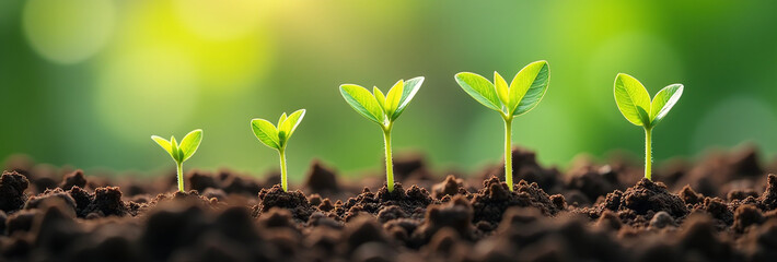 seedlings grow ground amidst various agricultural concepts cultivate new life careful nurturing green sprouts