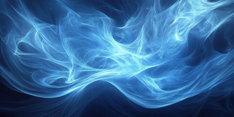 Abstract Blue Energy Swirling Fractal Design