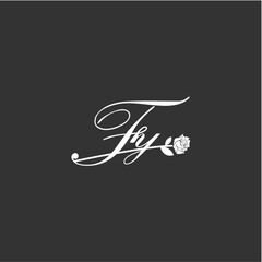 Initial FY art illustration flower design creative