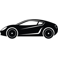 A basic car design with two wheels and windows, vector style