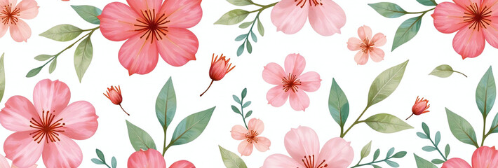 soft watercolor summer flowers beautiful seamless floral pattern stock illustration purposes