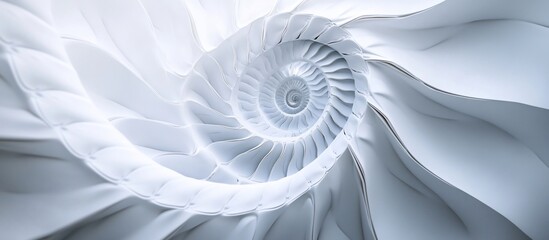 Obraz premium White spiral abstract art, close-up, studio backdrop, design element