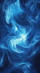 Obraz premium Abstract Blue Swirling Energy Light Fractal Art