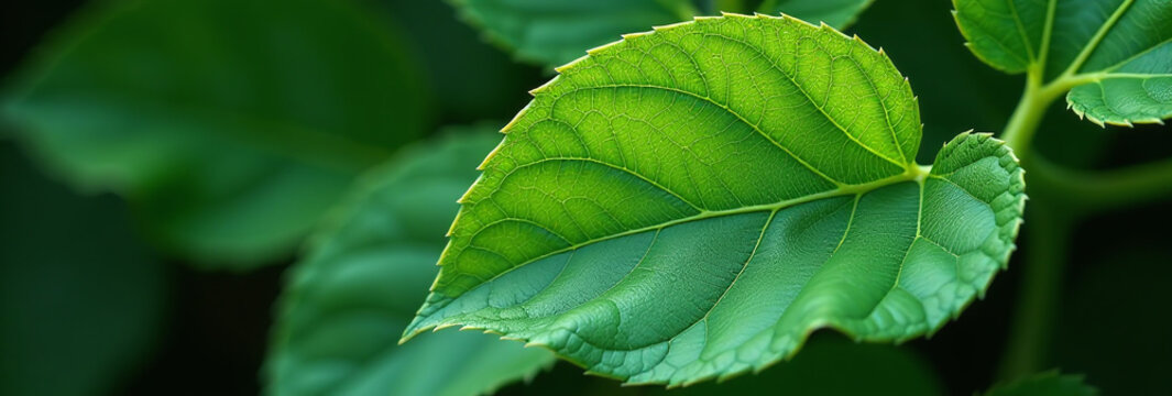 green leaf unique intricate texture studied closely botanists worldwide scientific