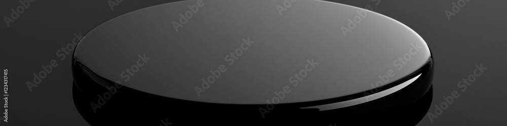 Poster a close-up view of a black object sitting on a table