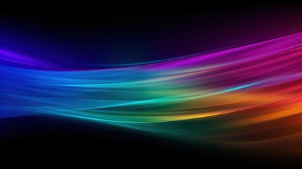 Colorful Wave of Light Captured in a Dramatic Rainbow Spectrum Flowing Smoothly Across a Dark Background for Vibrant Visual Appeal