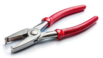 Sharp metal pliers, isolated on white, a professional tool for precise food preparation.