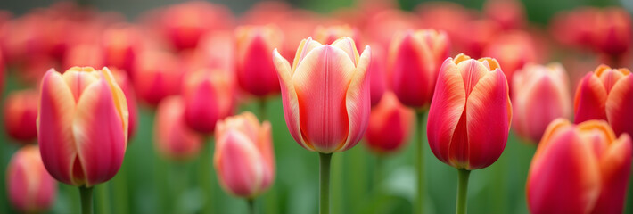Fototapeta premium tulips beautiful spring flowers often used gardens arrangements vibrant colors delicate