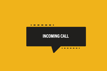 Printbutton web template,incoming call, Speech bubble, banner label

