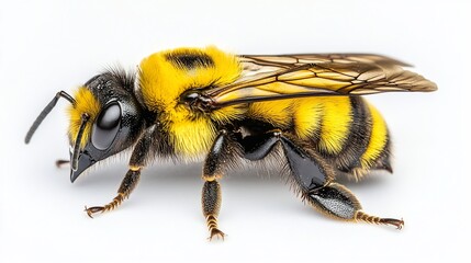 Magnificent Close-Up of a Yellow and Black Bee