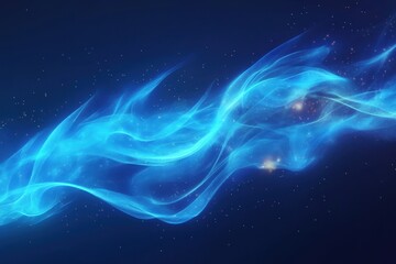 Abstract Blue Celestial Wave Energy Flowing