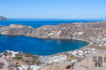 Fototapeta premium view of the coast of island Ios