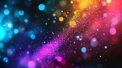 Obraz premium Vibrant Rainbow Light Leak Effect with Colorful Bokeh Background for Artistic or Decorative Use in Graphic Design Projects
