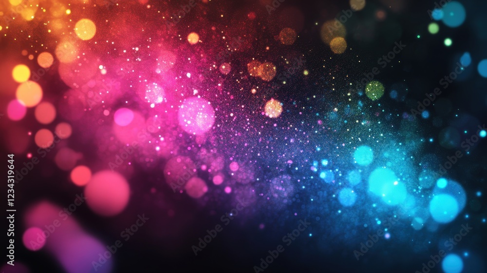 Poster vibrant colorful rainbow light leaks creating a stunning abstract background with sparkling effects 