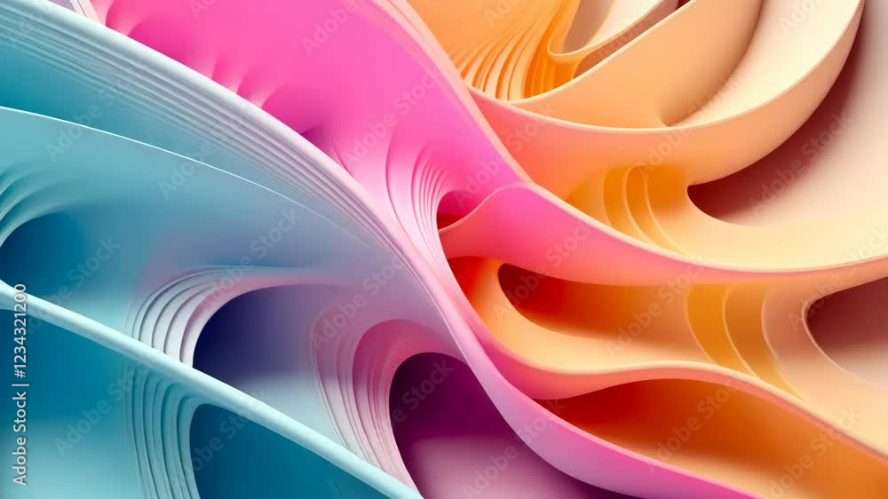 Poster dynamic shapes and vibrant colors flow gracefully, creating an immersive experience that captivates 