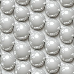 Abstract Seamless Pattern of Glossy Light Gray Spheres