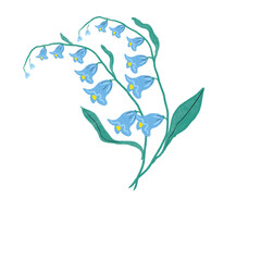 Minimalist hand drawn flower digital art