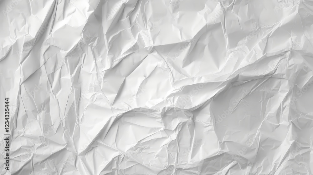 Poster crumpled white paper texture background with wrinkles and shadows for creative design and artistic p