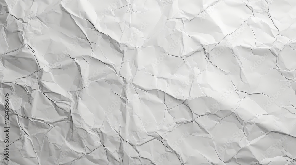 Poster crumpled white paper texture for background use in design and art projects, high-quality stock photo