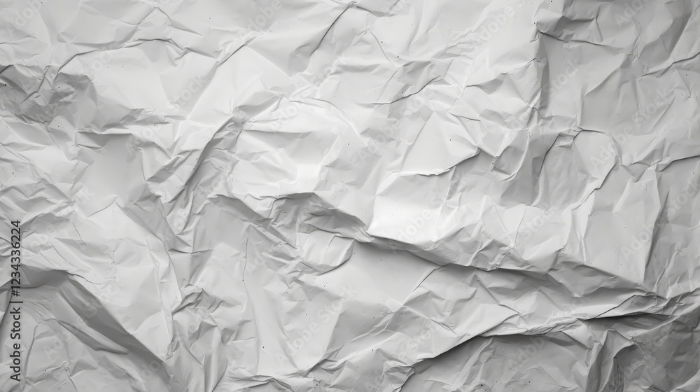 Poster crumpled white paper texture background for art and design projects with subtle shadows and unique p