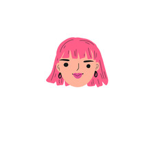 Woman in pink hair