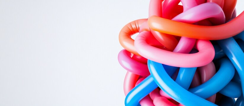Colorful balloon knot studio background