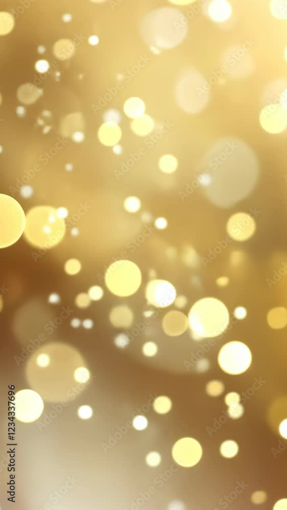 Poster experience a captivating display of glowing golden lights and soft particles dancing through a mesme