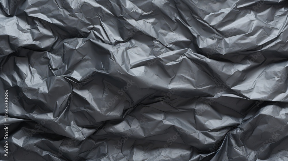 Poster crumpled grey plastic texture for seamless background design in digital art or presentation with shi