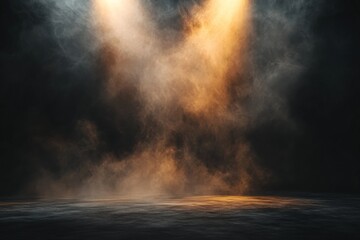 Obraz premium Stage lights create an atmospheric effect with smoke in a dark setting ideal for performances and shows