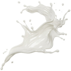 Milk splash or white yogurt cream 3d illustration.