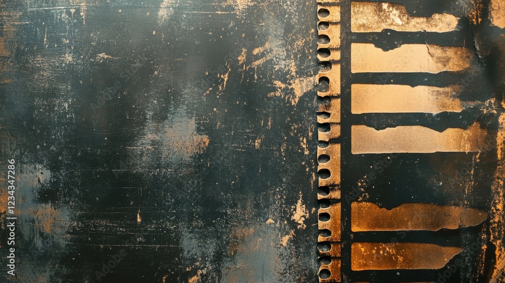 Aufkleber dark grunge abstract film texture background with aged and worn patterns for creative design project