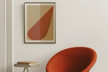 Frame hanging on the wall chair room art.