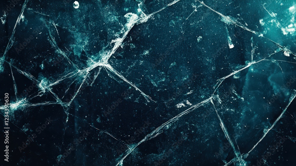Poster grunge texture overlay with fractured patterns representing cracked glass and dark blue tones ideal 