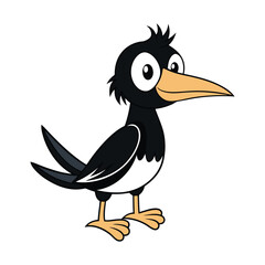 bird-black-white-and yellow vector-illustration