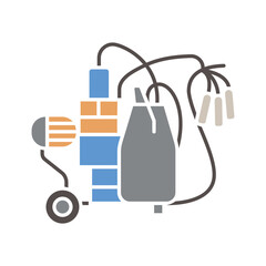 Automated milking system flat icons set.