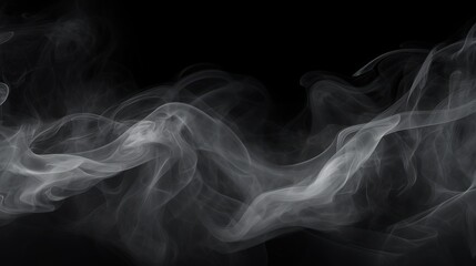 Obraz premium Ethereal Smoke Texture Flowing Through Black Background Creating Mysterious Atmosphere for Artistic and Design Purposes