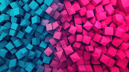 Colorful cubes arranged in a gradient, transitioning from blue to pink, creating a vibrant and dynamic visual effect. Esports