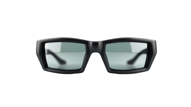 Black sunglasses with transparent PNG background