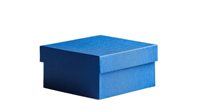 Blue box with transparent PNG background