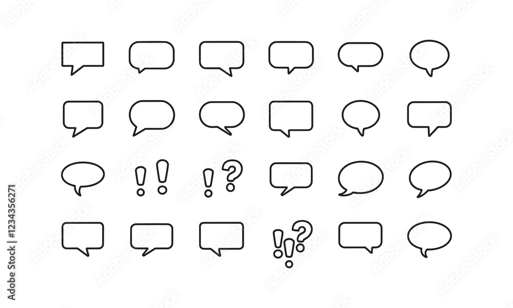Poster dialogue box silhouette vector set. vector speech clouds chat bubble icon. talk bubble speech icon. 